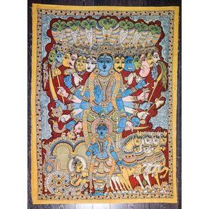Indian God Vegetable Dye Print on Cotton Fabric